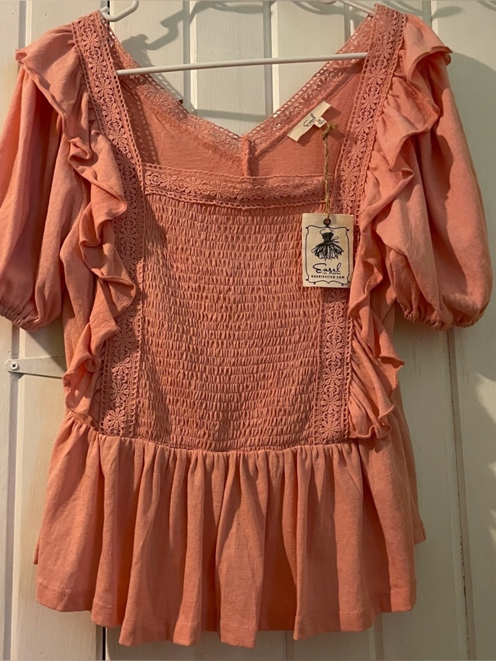EASEL smocked blouse-medium NWT
